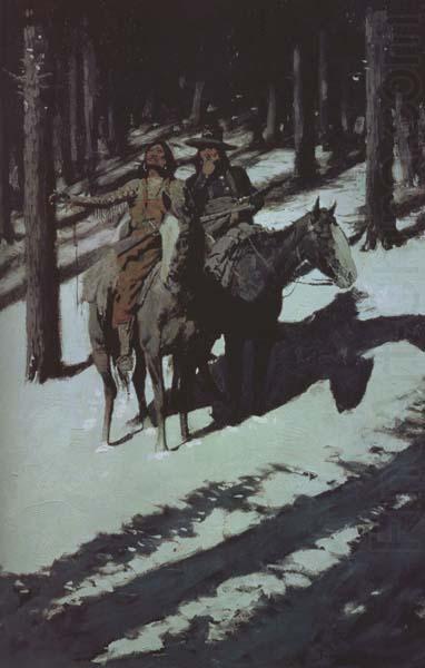 Indian Scouts in the Moonlight (mk43), Frederic Remington